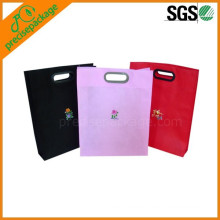 eco reusable PP woven packing shopping bag with die cut handle
